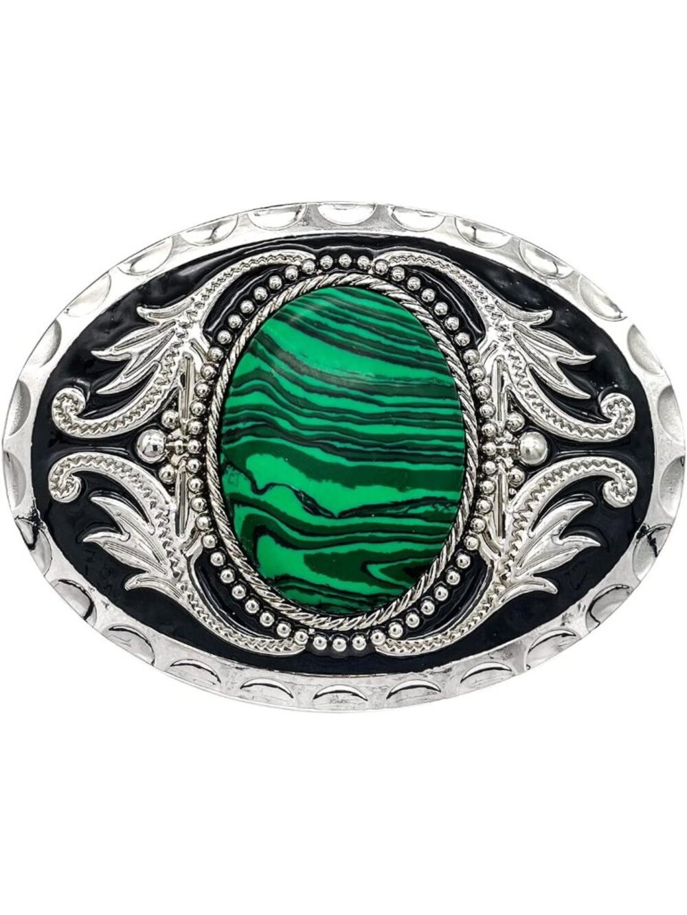 Unisex Green Vintage Western Cowboy Turquoise Stone Belt Buckle